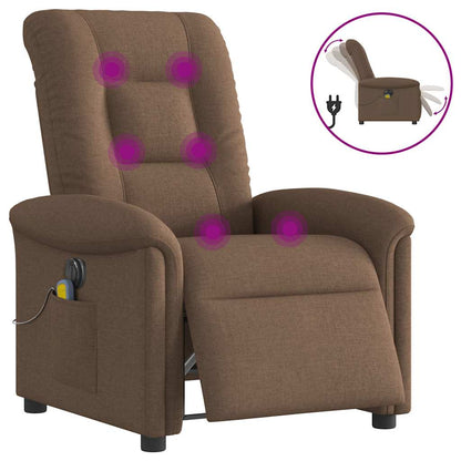 vidaXL Fauteuil de massage électrique marron en tissu