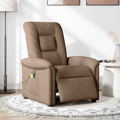 vidaXL Fauteuil de massage électrique marron en tissu