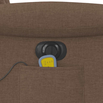vidaXL Fauteuil de massage électrique marron en tissu