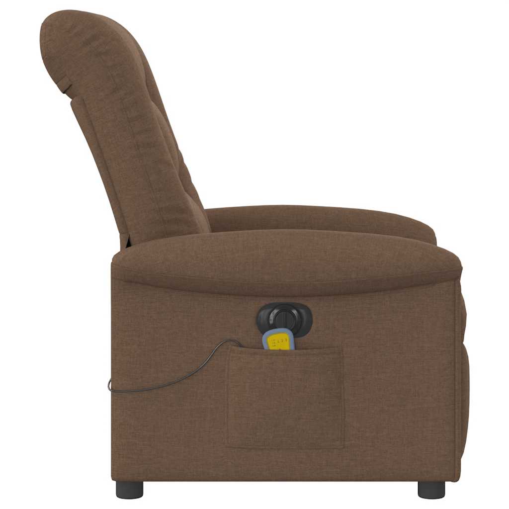 vidaXL Fauteuil de massage électrique marron en tissu