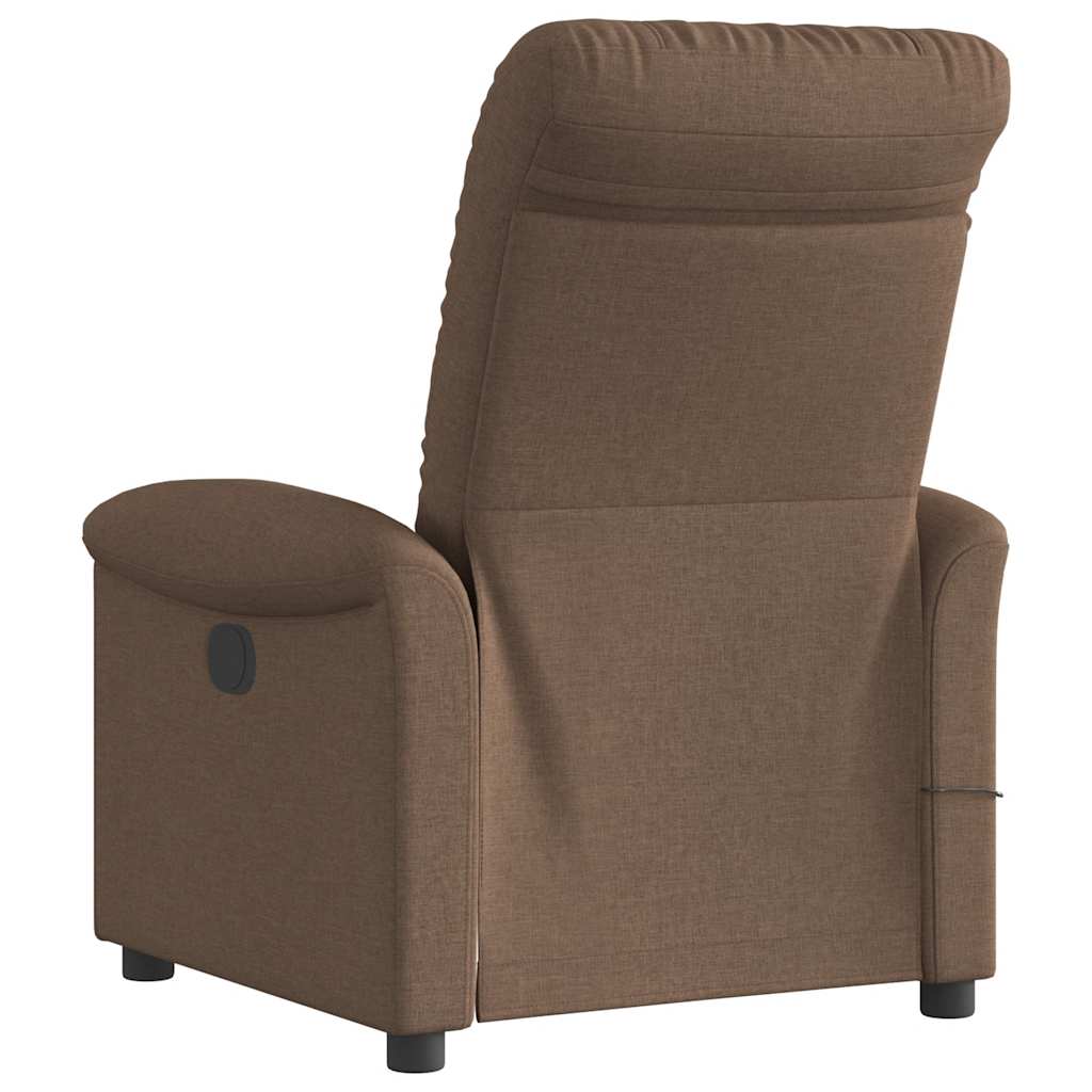 vidaXL Fauteuil de massage électrique marron en tissu