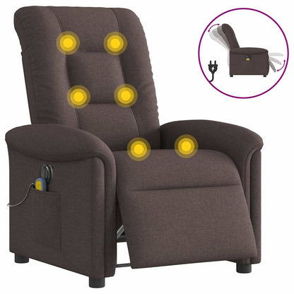 vidaXL Fauteuil de massage électrique marron foncé en tissu