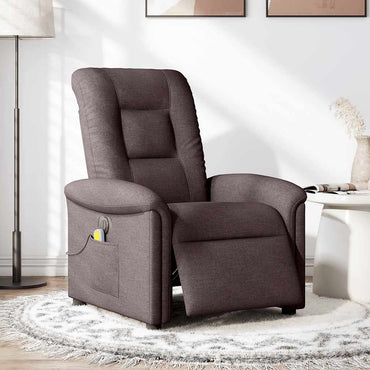 vidaXL Fauteuil de massage électrique marron foncé en tissu