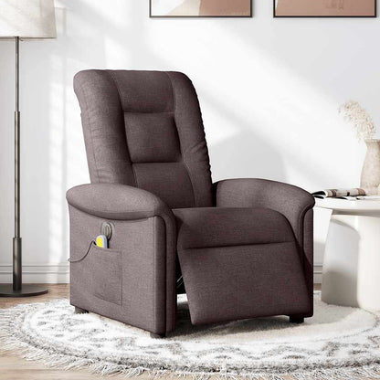 vidaXL Fauteuil de massage électrique marron foncé en tissu
