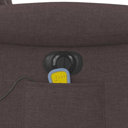 vidaXL Fauteuil de massage électrique marron foncé en tissu