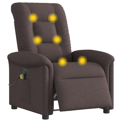 vidaXL Fauteuil de massage électrique marron foncé en tissu
