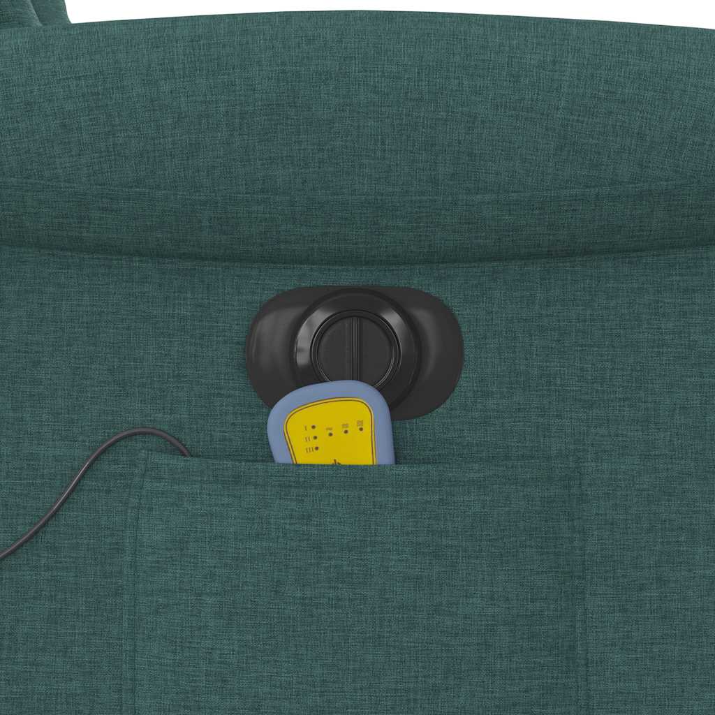 vidaXL Massagesessel Elektrisch Dunkelgrün Stoff