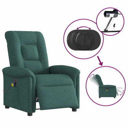 vidaXL Massagesessel Elektrisch Dunkelgrün Stoff