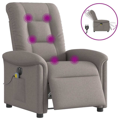 vidaXL Fauteuil de massage électrique en tissu taupe