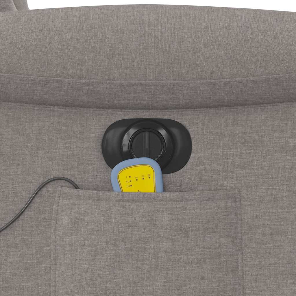 vidaXL Fauteuil de massage électrique en tissu taupe