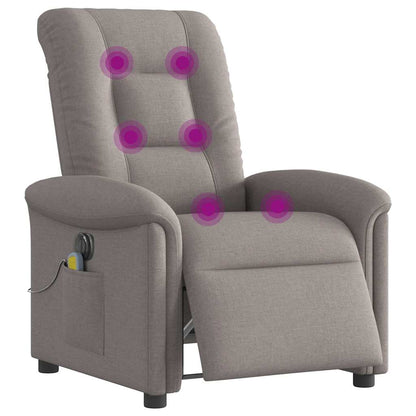 vidaXL Fauteuil de massage électrique en tissu taupe