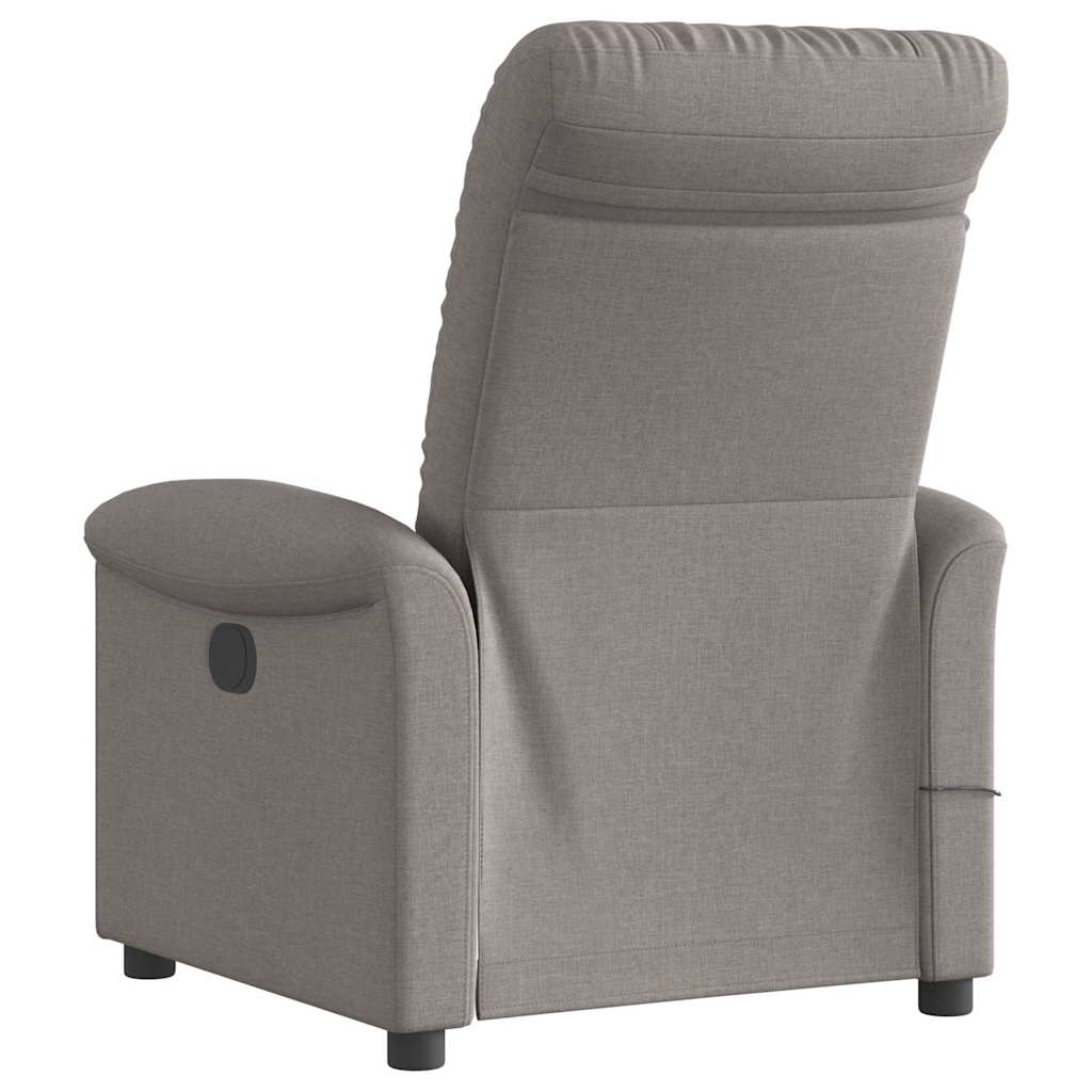 vidaXL Fauteuil de massage électrique en tissu taupe