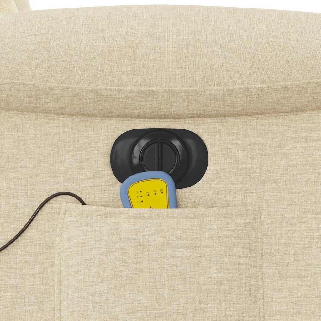 vidaXL Fauteuil de massage électrique Crème Tissu