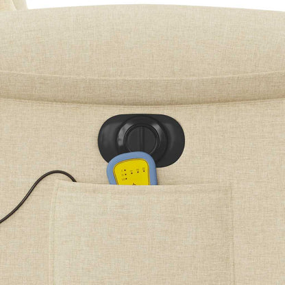 vidaXL Fauteuil de massage électrique Crème Tissu