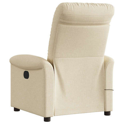 vidaXL Fauteuil de massage électrique Crème Tissu