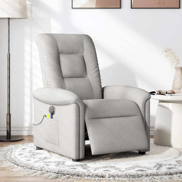 vidaXL Fauteuil de massage électrique Gris nuage en tissu