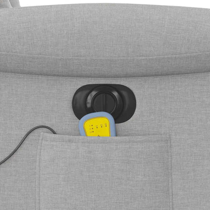 vidaXL Fauteuil de massage électrique Gris nuage en tissu