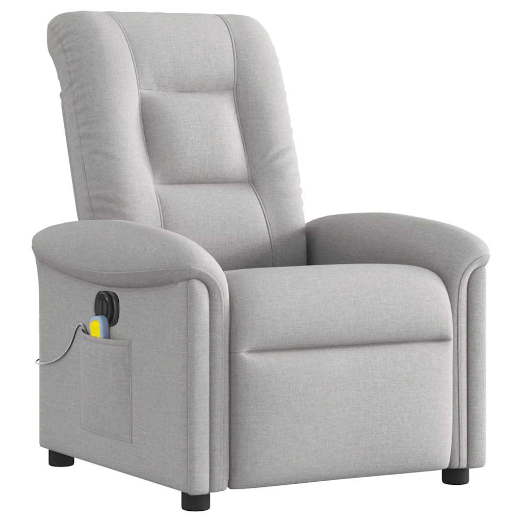 vidaXL Fauteuil de massage électrique Gris nuage en tissu