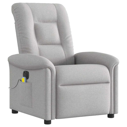 vidaXL Fauteuil de massage électrique Gris nuage en tissu