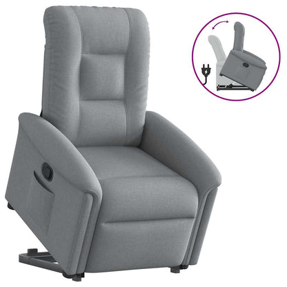Fauteuil releveur inclinable gris clair en tissu vidaXL