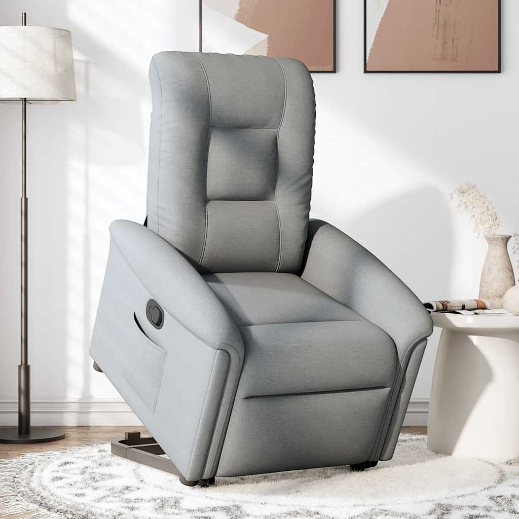 Fauteuil releveur inclinable gris clair en tissu vidaXL