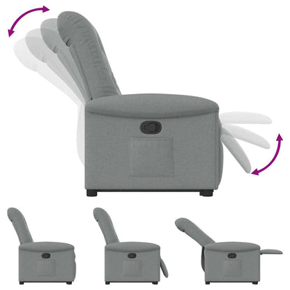 Fauteuil releveur inclinable gris clair en tissu vidaXL