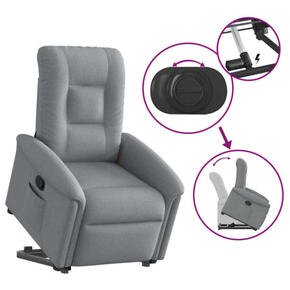 Fauteuil releveur inclinable gris clair en tissu vidaXL