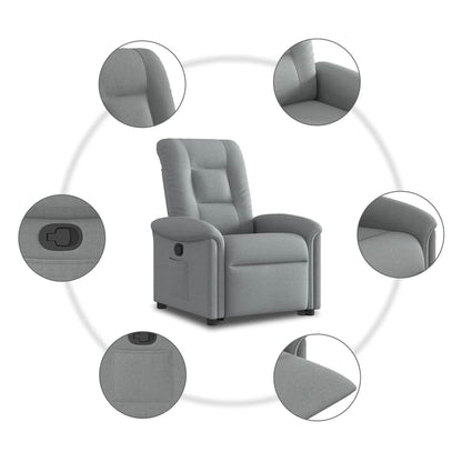 Fauteuil releveur inclinable gris clair en tissu vidaXL