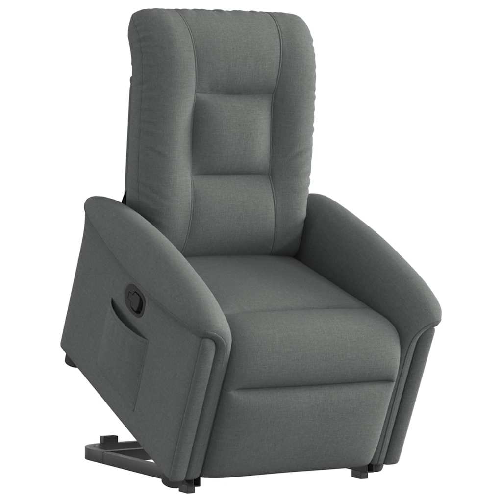 vidaXL Fauteuil relax releveur en tissu gris foncé