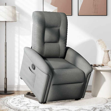 vidaXL Fauteuil relax releveur en tissu gris foncé