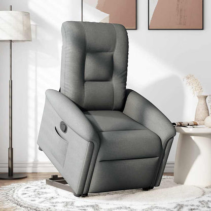 vidaXL Fauteuil relax releveur en tissu gris foncé