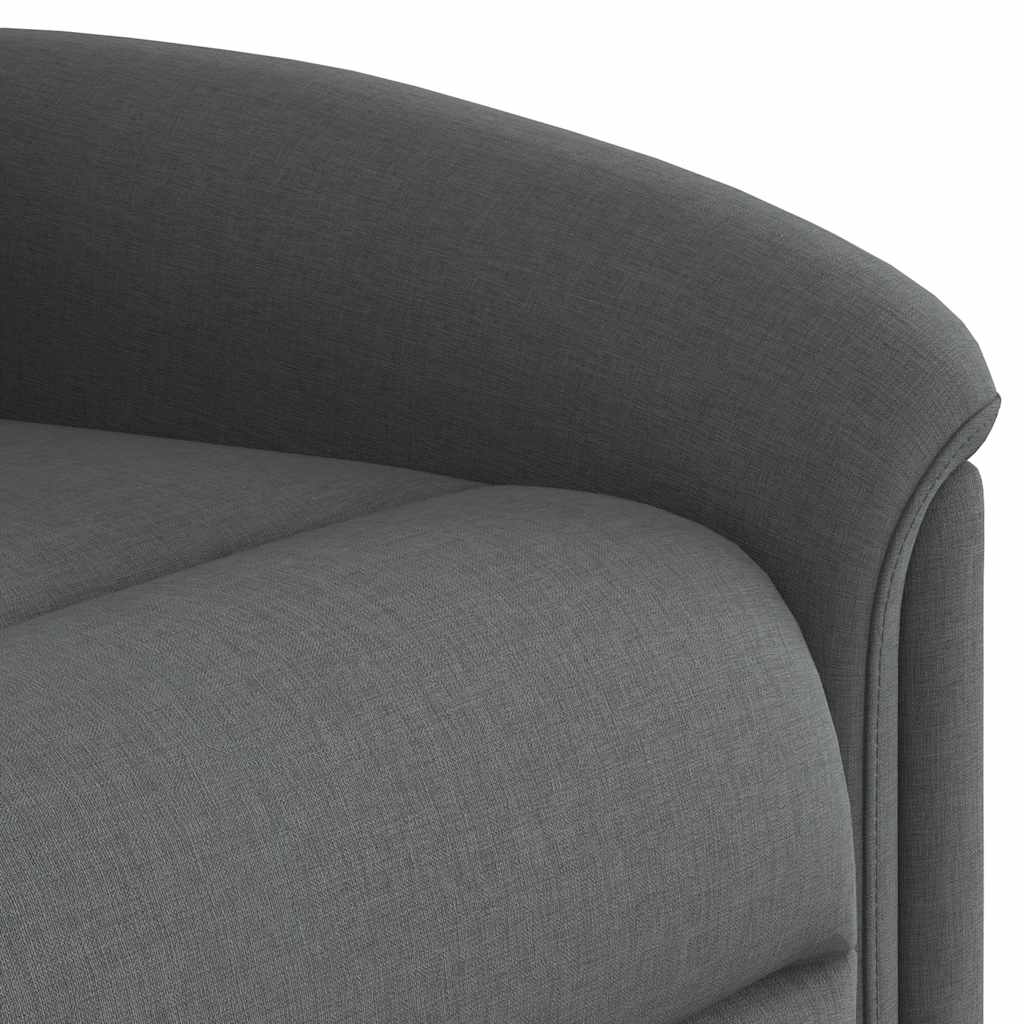 vidaXL Fauteuil relax releveur en tissu gris foncé