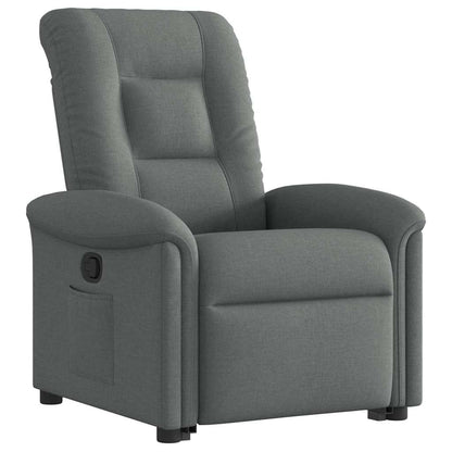 vidaXL Fauteuil relax releveur en tissu gris foncé