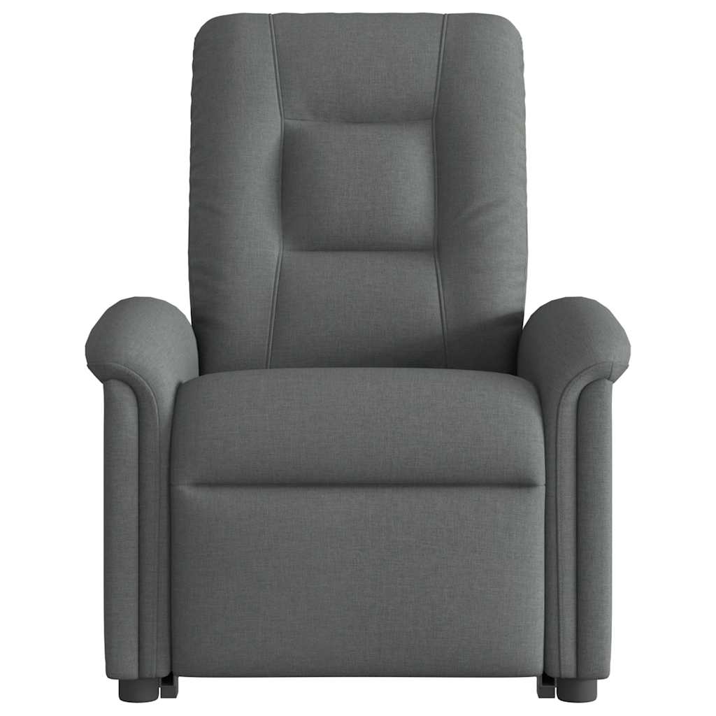 vidaXL Fauteuil relax releveur en tissu gris foncé
