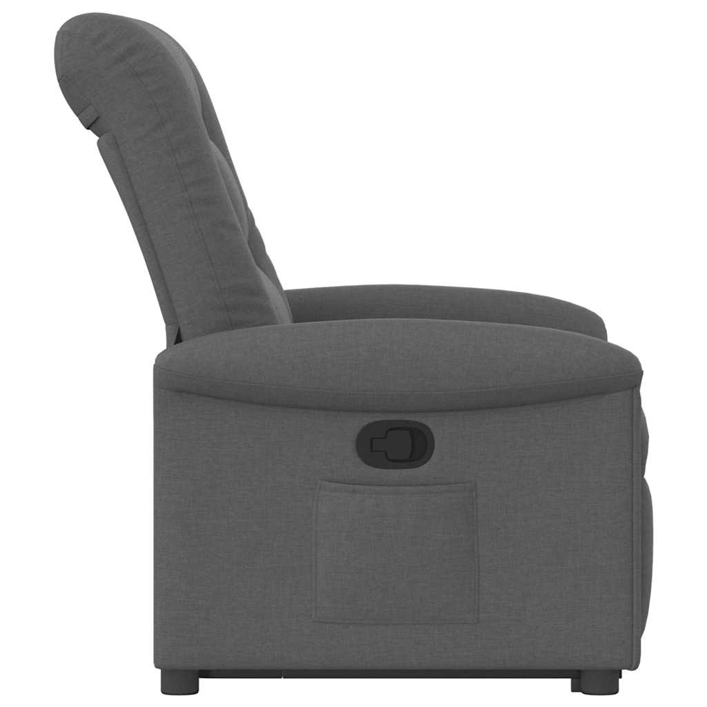 vidaXL Fauteuil relax releveur en tissu gris foncé