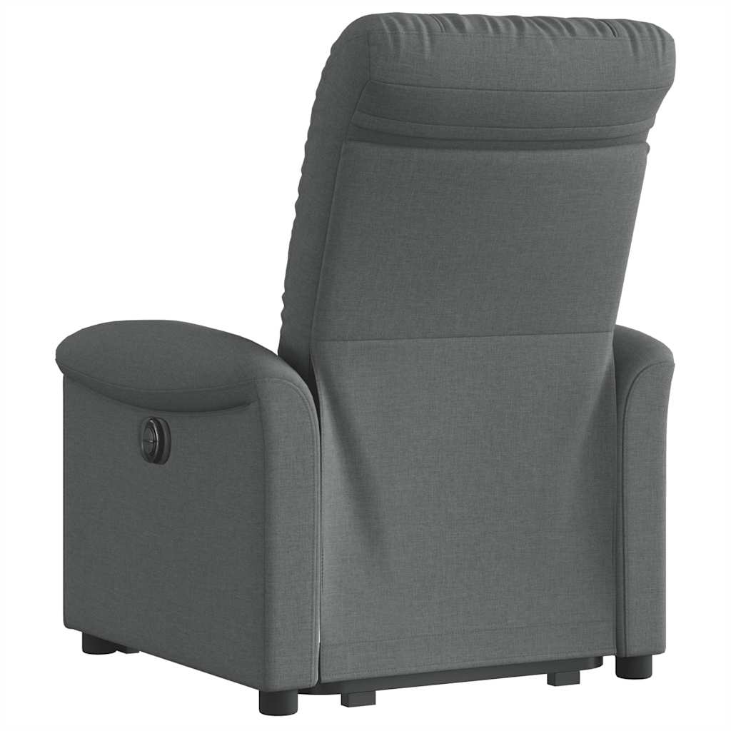 vidaXL Fauteuil relax releveur en tissu gris foncé