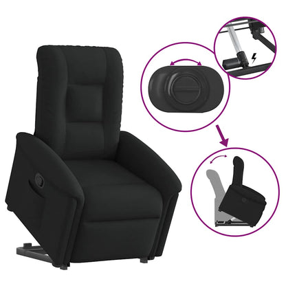 Fauteuil releveur vidaXL noir en tissu