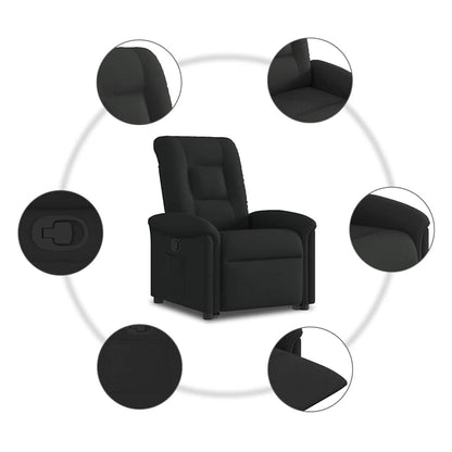 Fauteuil releveur vidaXL noir en tissu