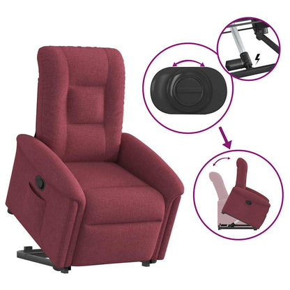 vidaXL Fauteuil relax avec fonction releveur Tissu rouge bordeaux