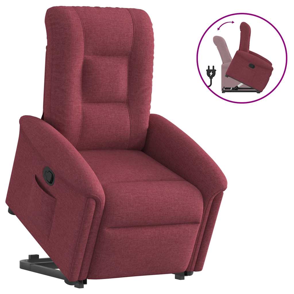 vidaXL Fauteuil relax avec fonction releveur Tissu rouge bordeaux