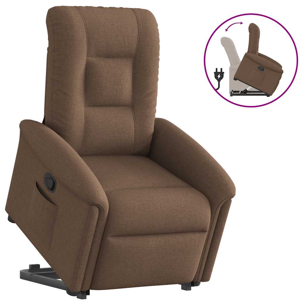 vidaXL Relaxsessel mit Aufstehhilfe Braun Stoff
