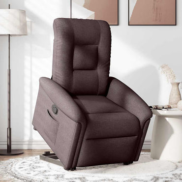 vidaXL Relaxsessel mit Aufstehhilfe Dunkelbraun Stoff