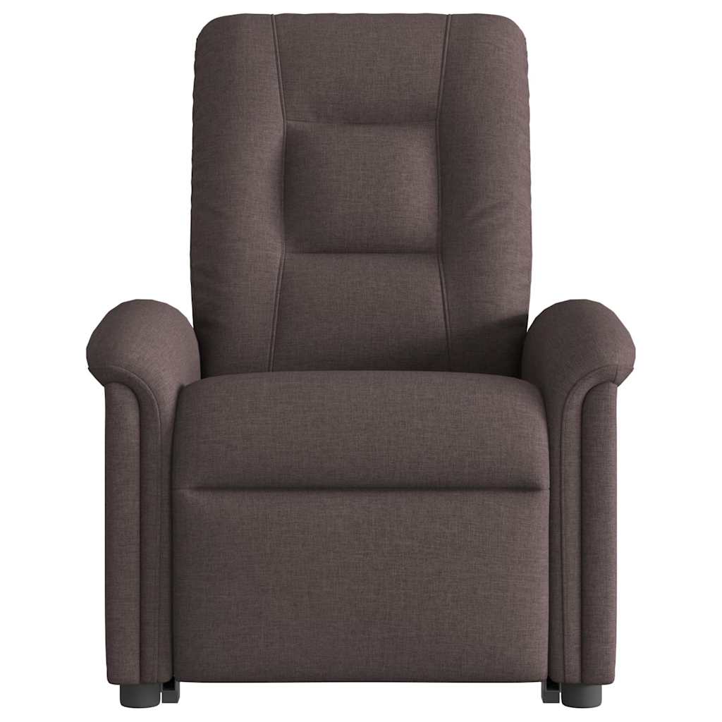 vidaXL Fauteuil inclinable avec fonction releveur Tissu Marron foncé