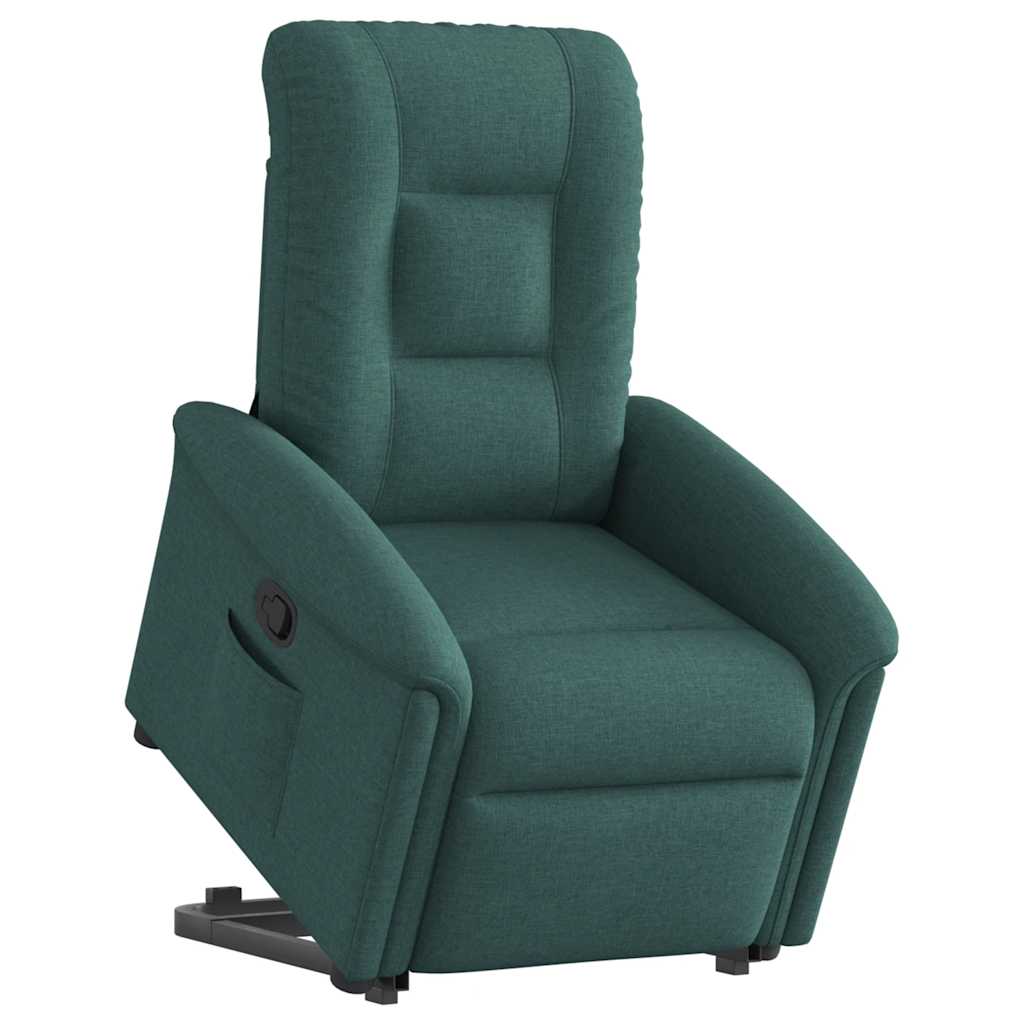 vidaXL Fauteuil relax releveur vert foncé tissu