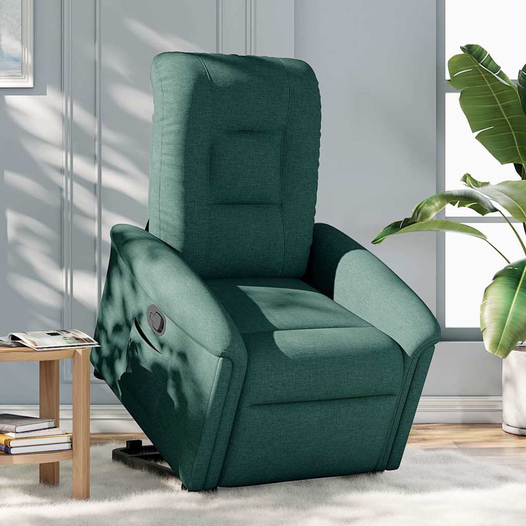 vidaXL Fauteuil relax releveur vert foncé tissu