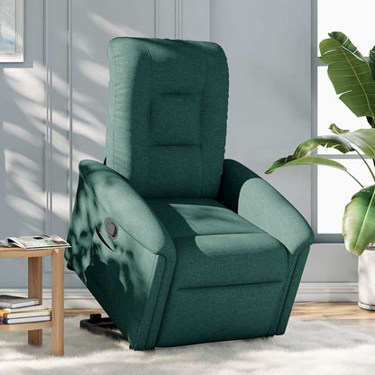 vidaXL Fauteuil relax releveur vert foncé tissu