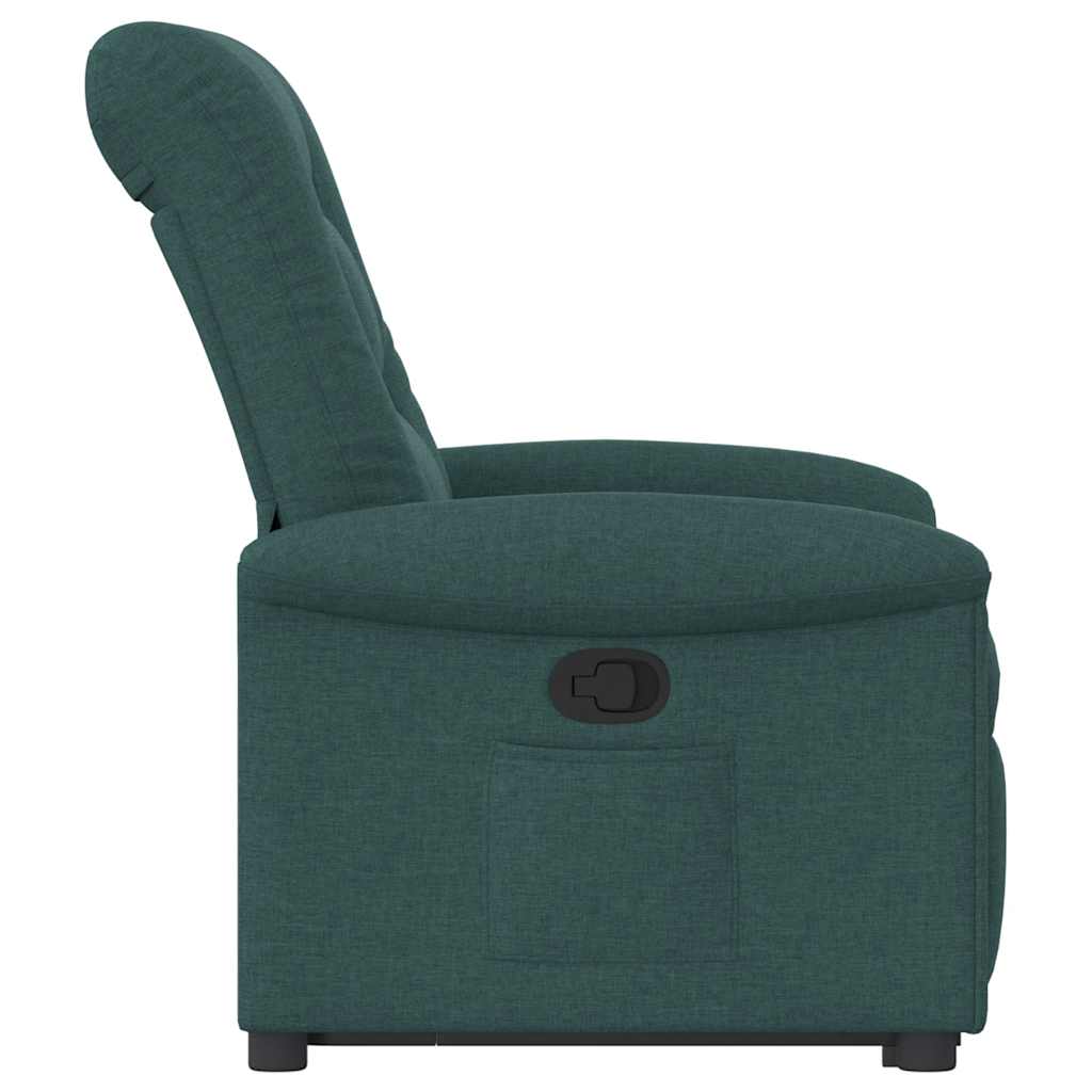 vidaXL Fauteuil relax releveur vert foncé tissu