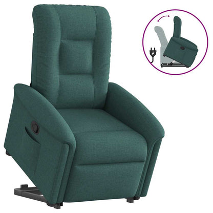 vidaXL Fauteuil relax releveur vert foncé tissu