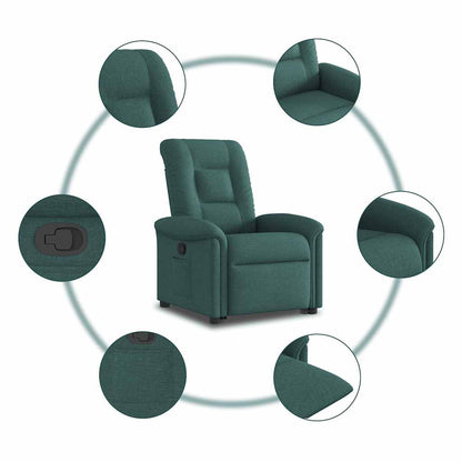 vidaXL Fauteuil relax releveur vert foncé tissu
