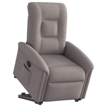 vidaXL Fauteuil releveur taupe en tissu